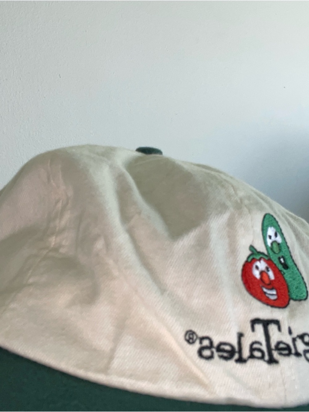 Vegetables VINTAGE White and Green Cotton Baseball Cap-adjustable fabric - Picture 3 of 9